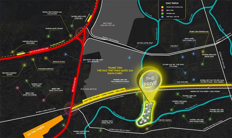 Vị trí kết nối thuận tiện tại dự án The Prive
